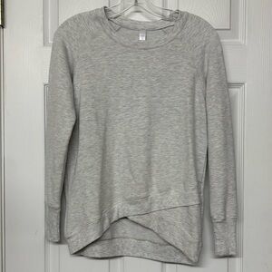Absolutely Fit Soft Fleece Lined Cross Over Front Sweatshirt Gray Sz S